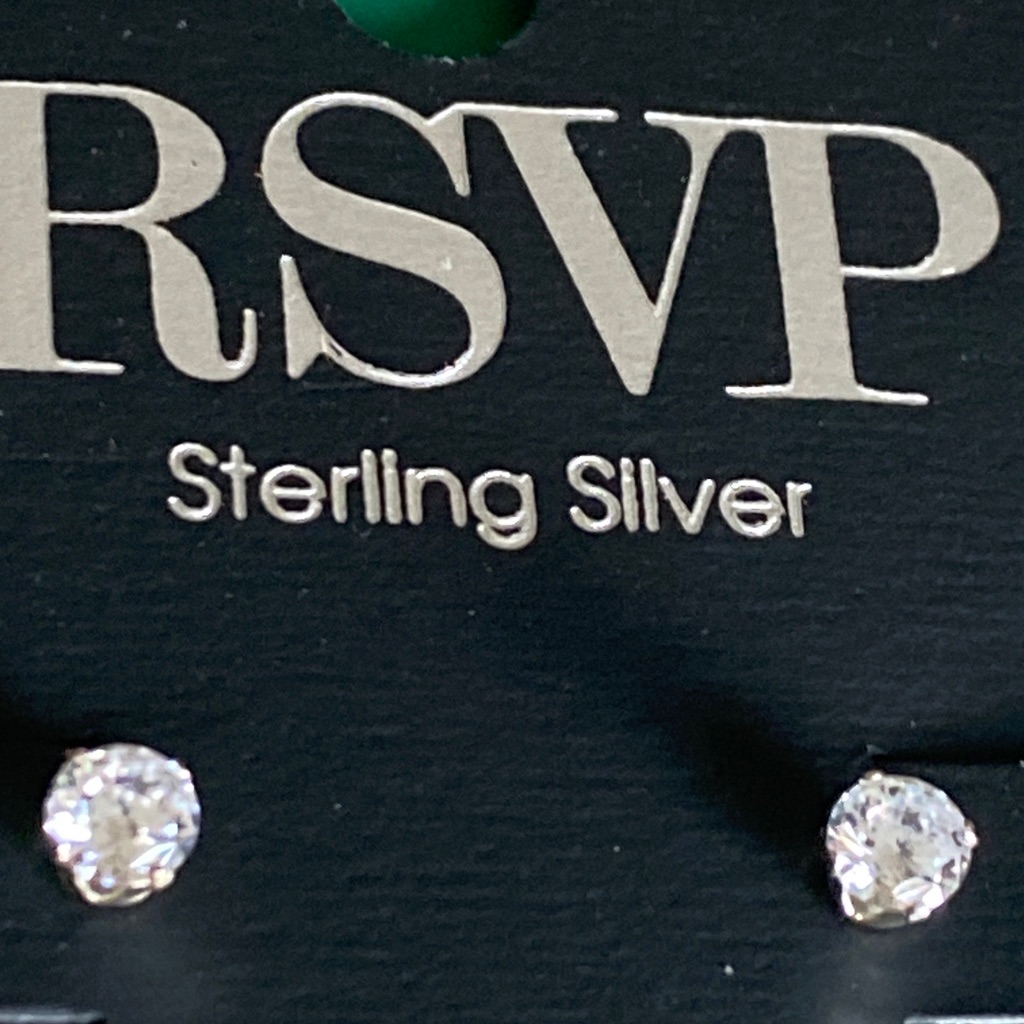 Rsvp Sterling Silver Cubic Zirconia Post Pierced Earrings